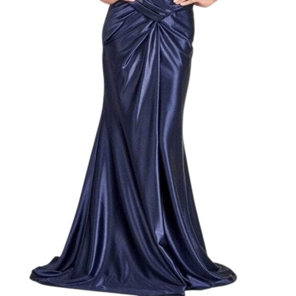 NWT Elizabeth K GL3044 Satin Prom Dress Navy size 3XL - Picture 4 of 6